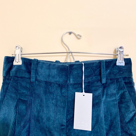 NWT COS Blue-Green Wide-Leg Corduroy Trousers MSRP$115 - Picture 5 of 16